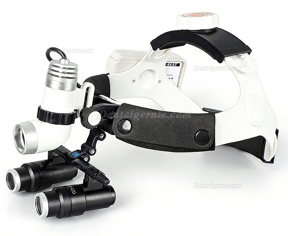 KWS 4,0X Dental Binokularlupe + KWS KD-203AY-4 3W LED-Licht f&uuml;r Lupenbrille, mit 2 Batterien